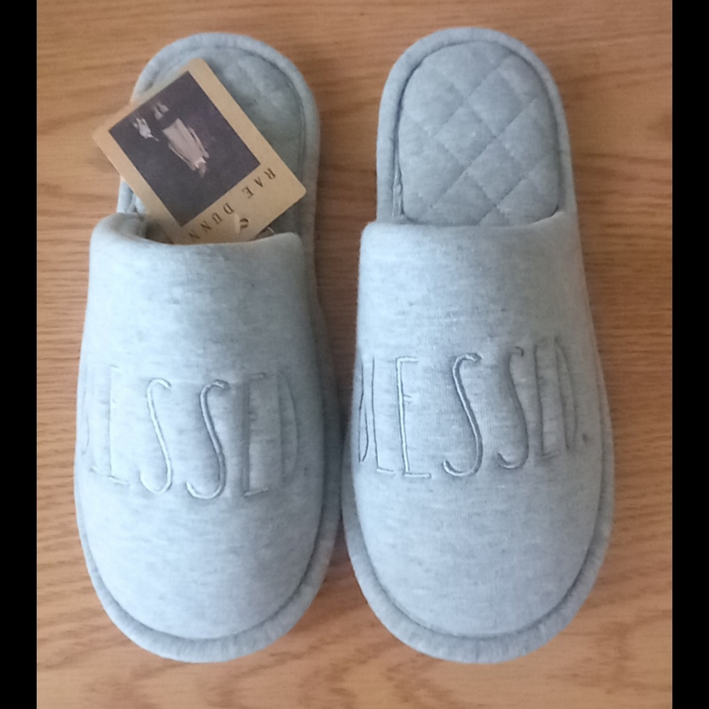 RAE DUNN"Blessed" Super Cozy Scuff Slippers